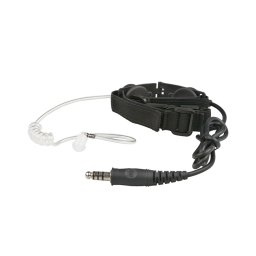 Throat microphone, clear earpiece