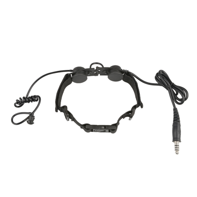                             Throat microphone, black earpiece                        