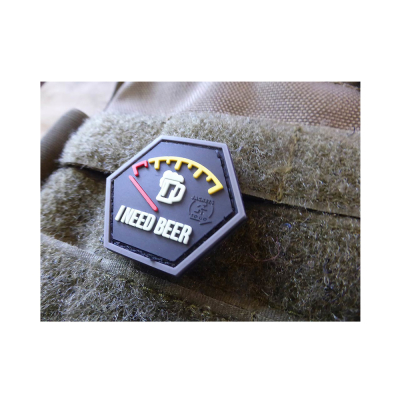 Patch &quot;I NEED BEER&quot;, Hexagon, 3D                    