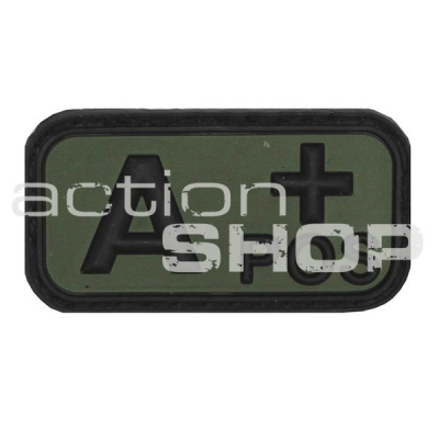 MFH blood group patch &quot;A POS&quot;, 3D, black-olive                    